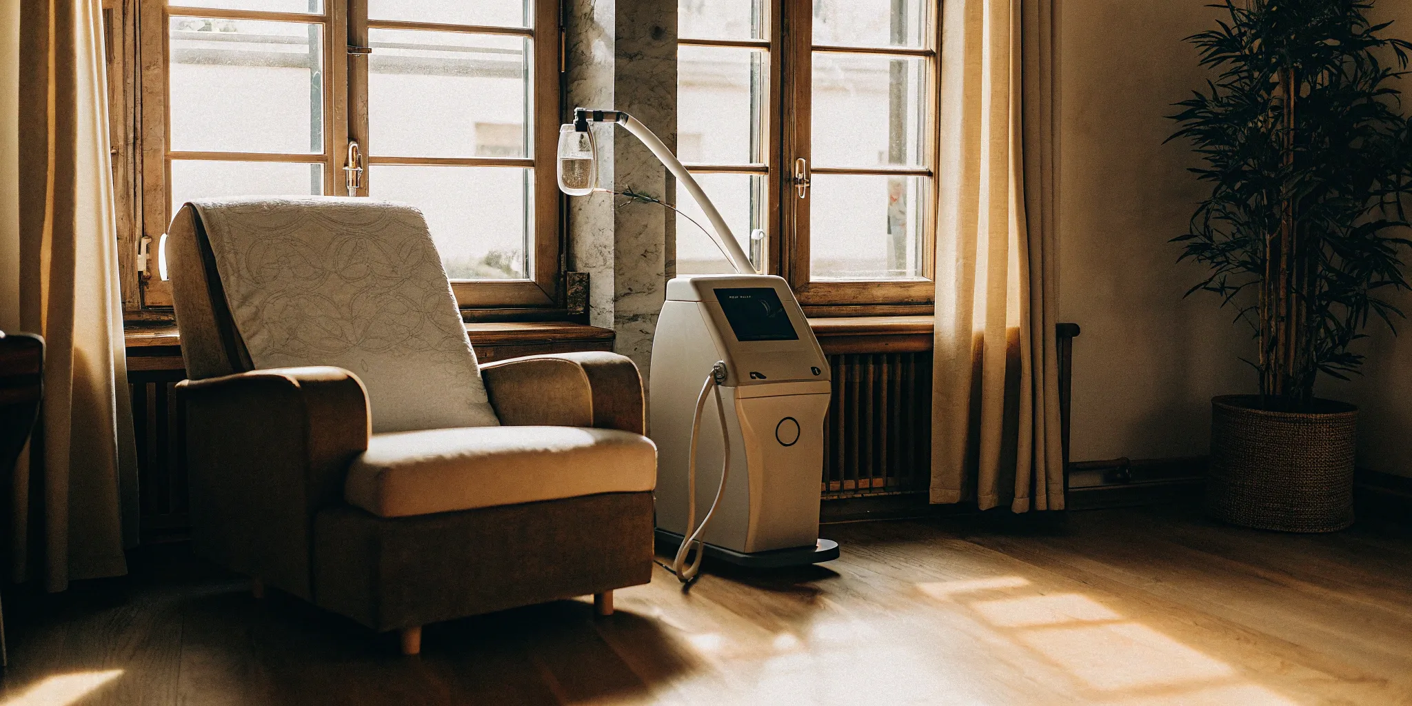 TMS therapy setup for depression treatment.