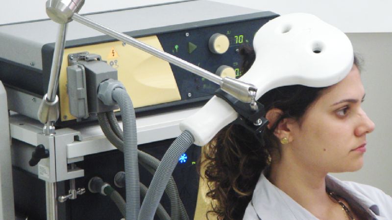 women undergoing tms therapy