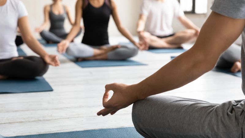 male hands fingers in mudra symbol