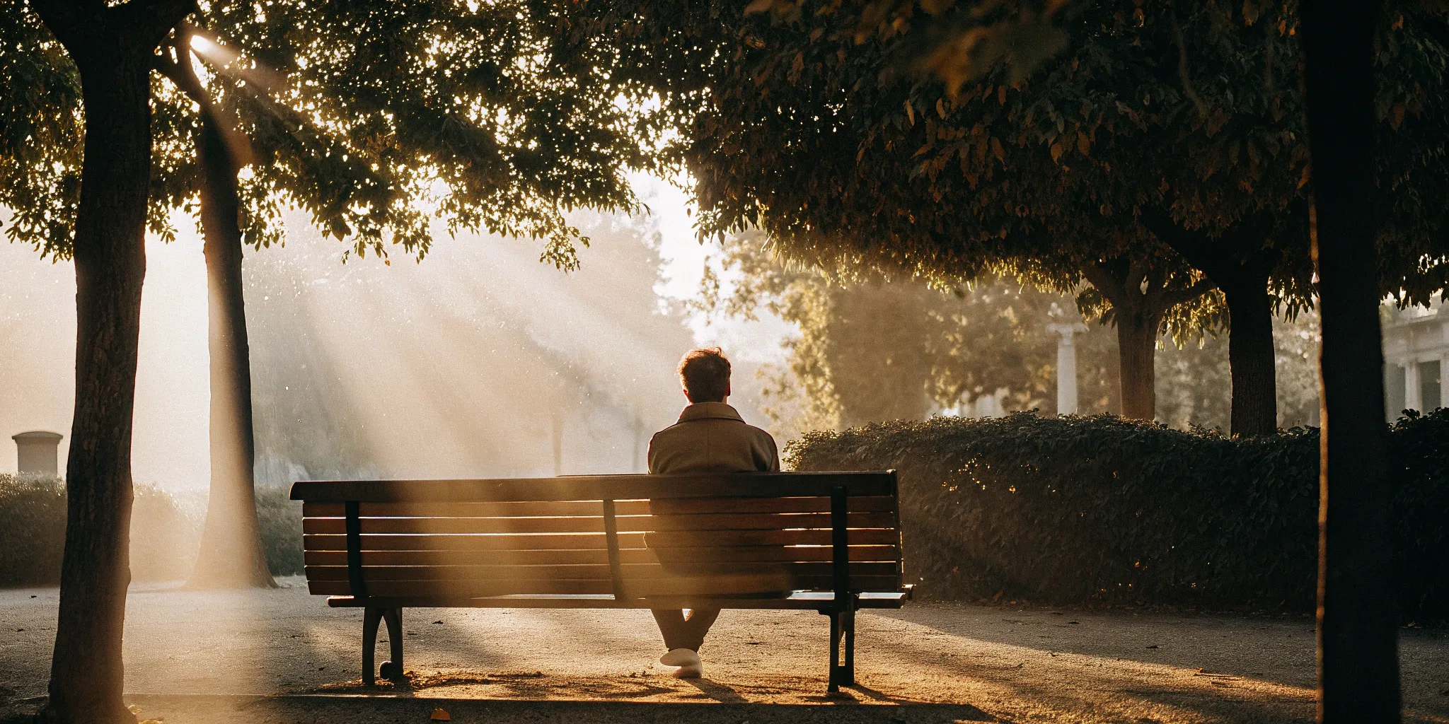 Person on a park bench researching TMS depression treatment reviews.