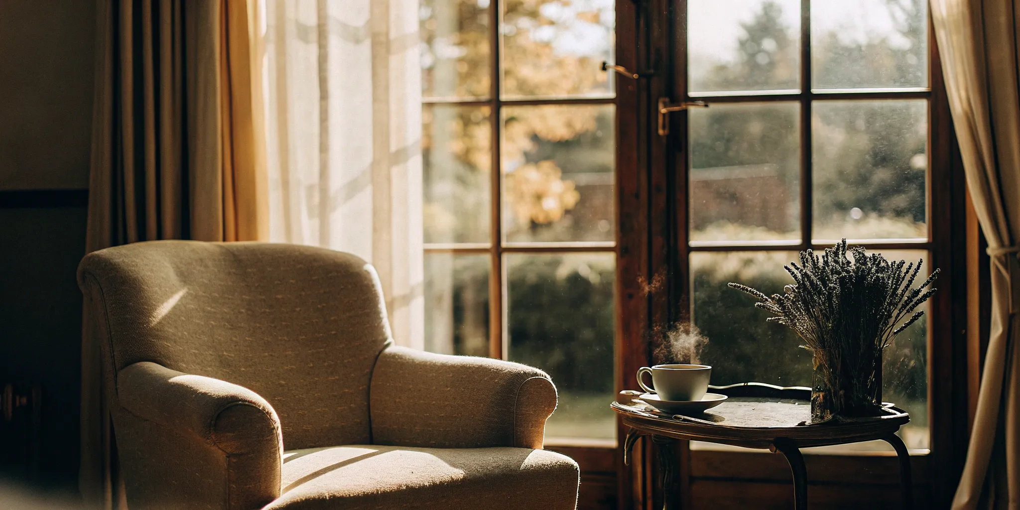 A relaxing scene with tea, a natural way to manage anxiety disorder treatment without medication.