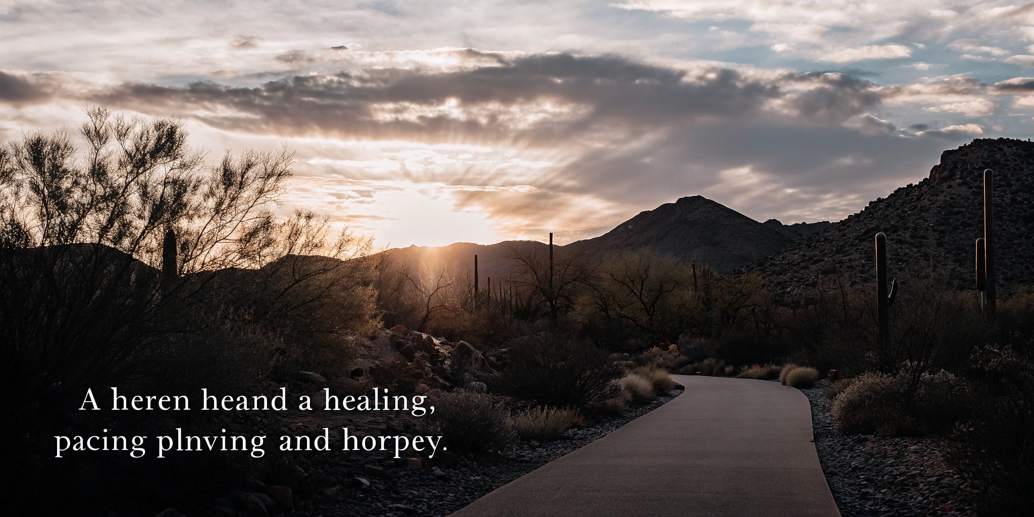 Scottsdale desert path at sunrise, offering a peaceful start to non-invasive anxiety treatment.