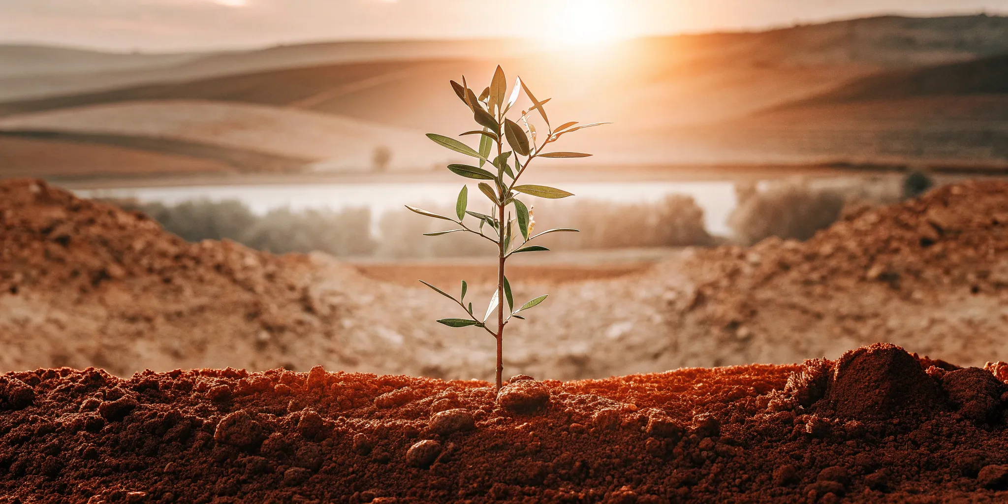 A young plant growing at sunrise, showing the benefits of medication for mental illness.