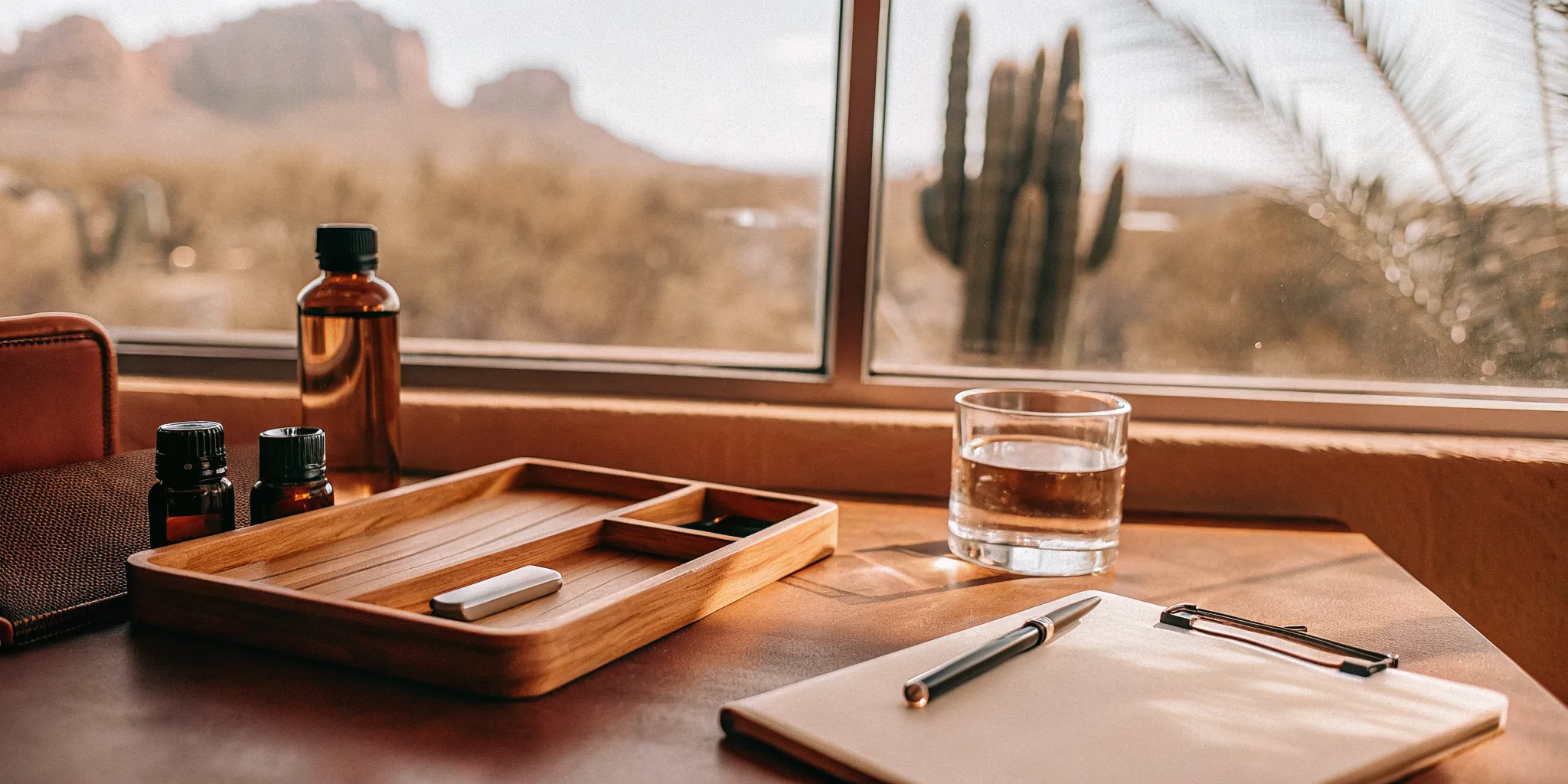 Bipolar disorder medication and a notepad for a management plan on a desk in Scottsdale.