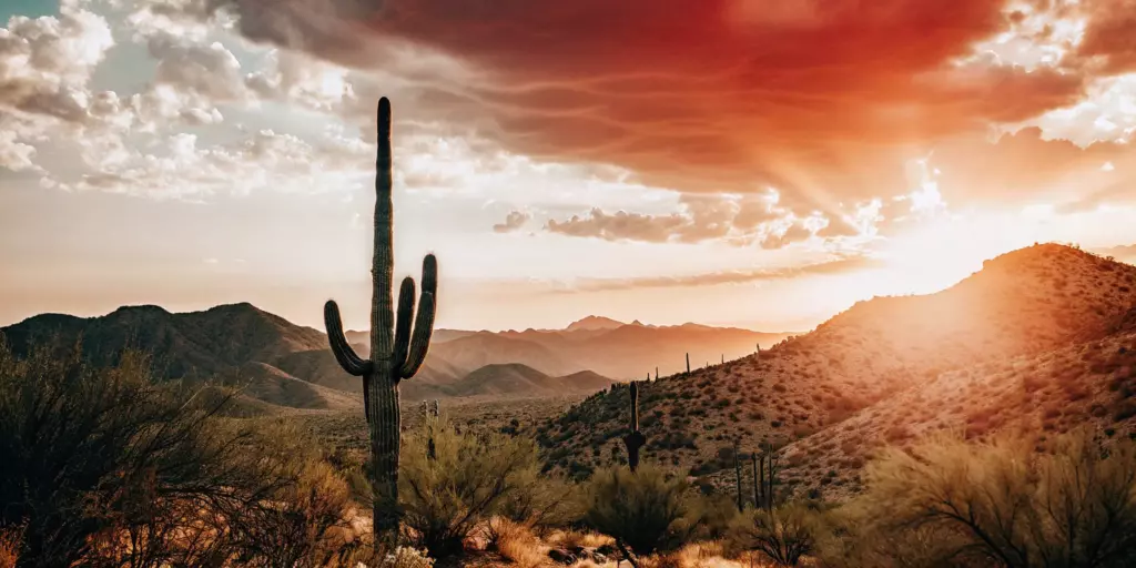 A Scottsdale desert sunset offering a peaceful path to drug-free anxiety therapy.