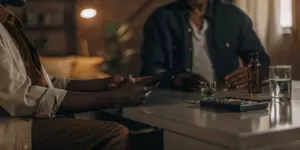 A provider and patient in Phoenix discussing a bipolar disorder medication management plan.