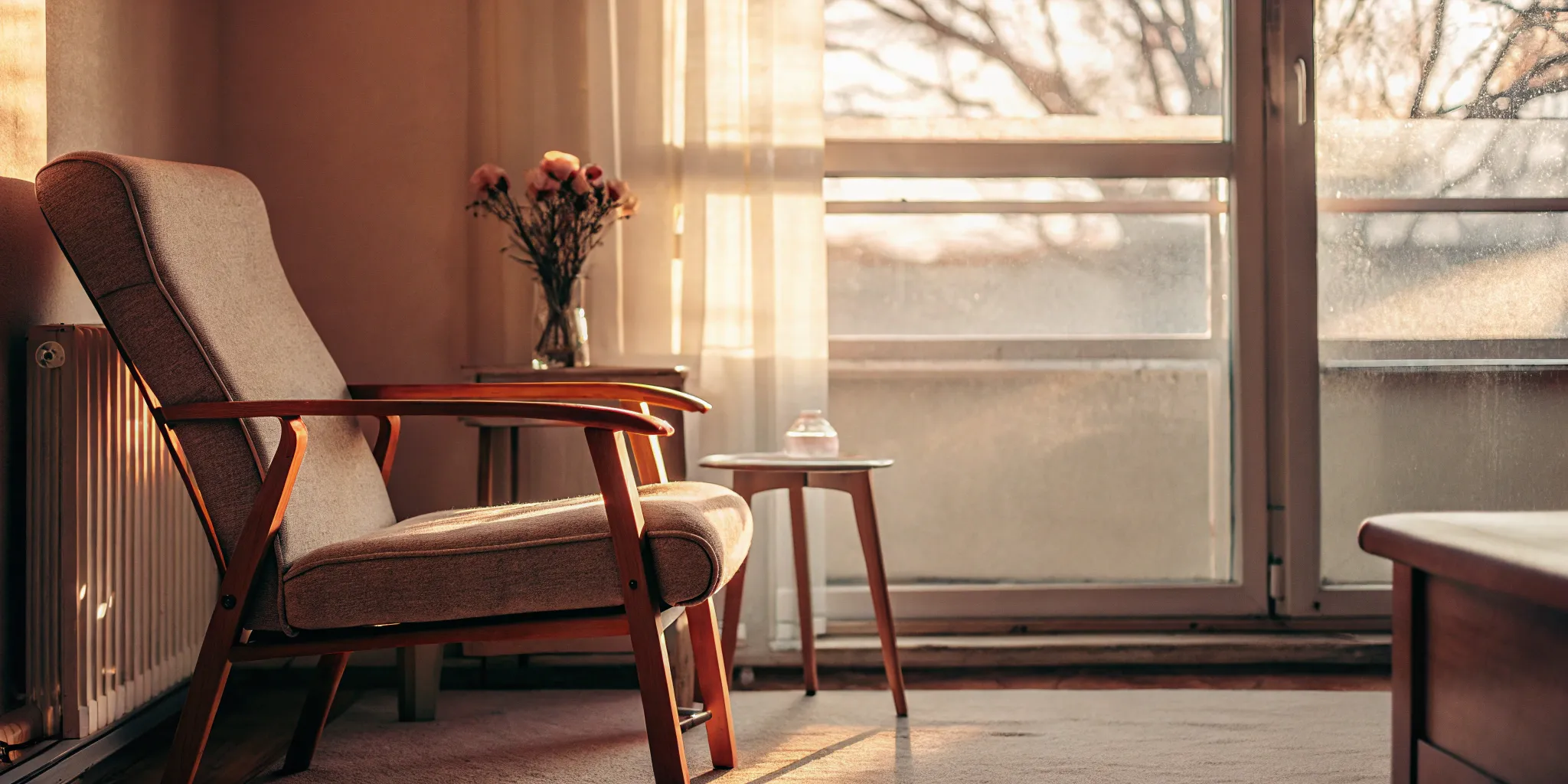 A peaceful, sunlit room providing a hopeful space to find a TMS doctor for depression.
