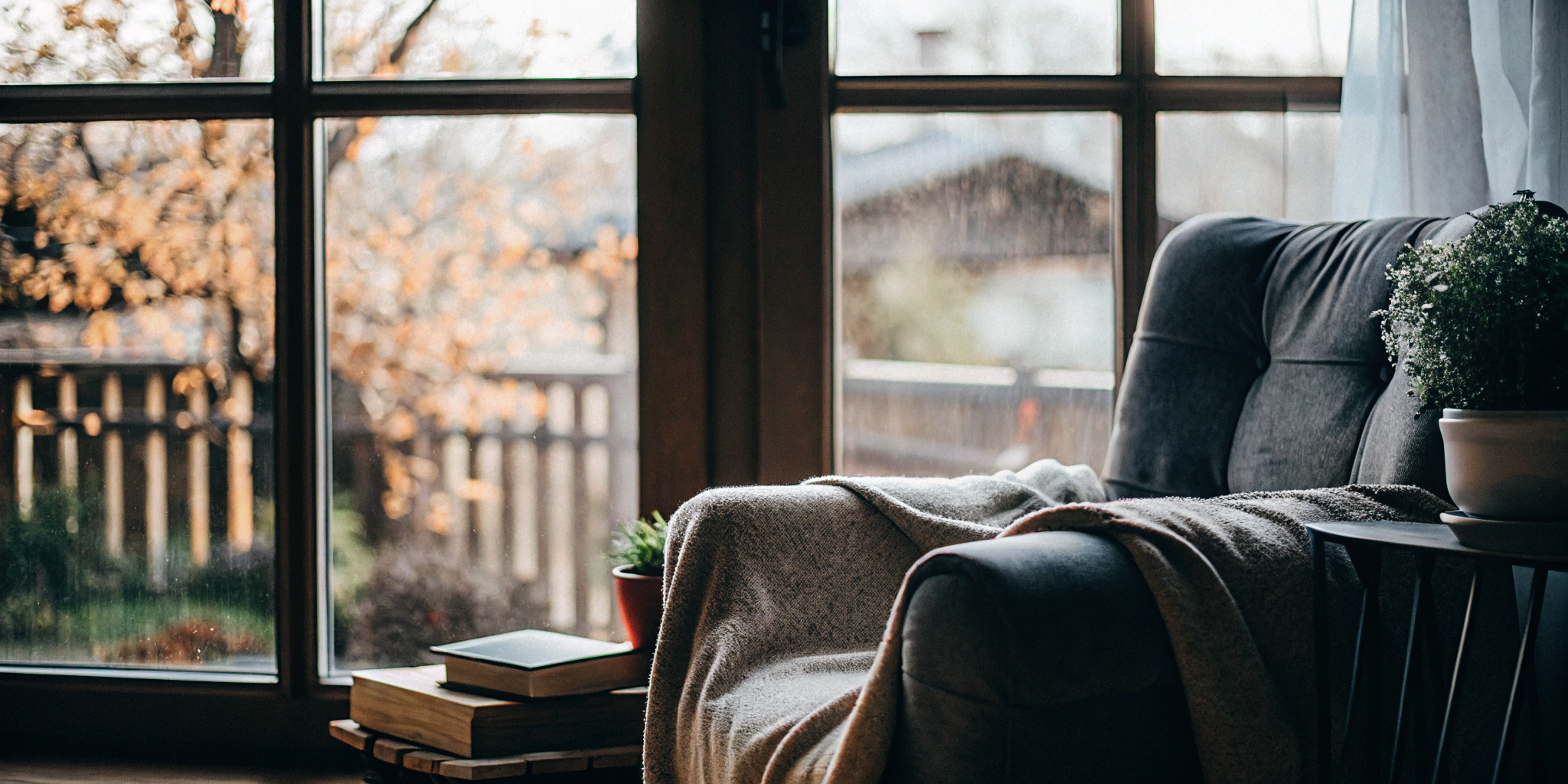 A calm reading nook showing one way how to beat panic disorder without medication.