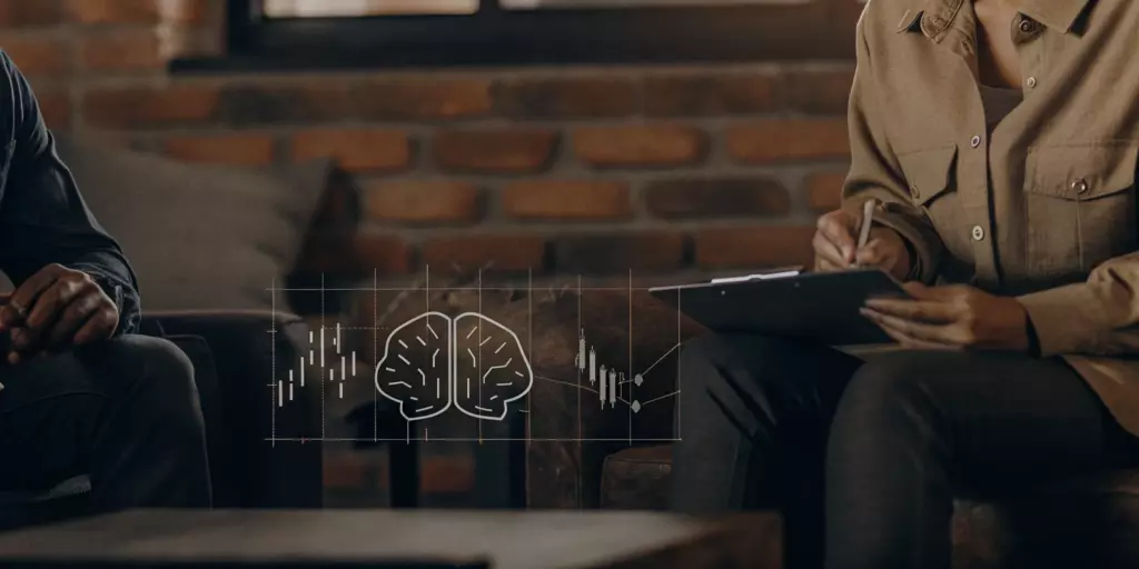 A therapist explains the cost of TMS therapy for depression using data graphics.