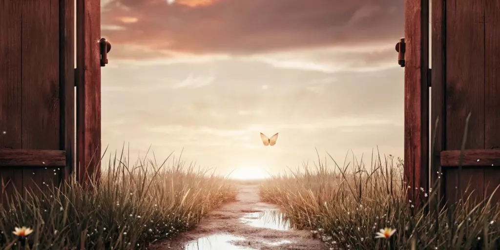 Open doors reveal a hopeful path forward with TMS for anxiety and depression.